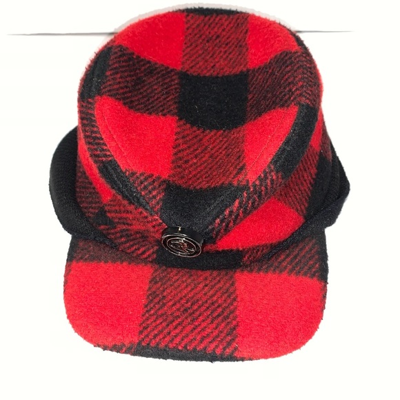 Other - Vintage Red Buffalo Fleece Ski Hat USA Medium​